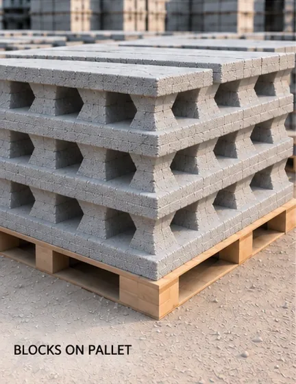 Common Blocks stacked on a wooden pallet
