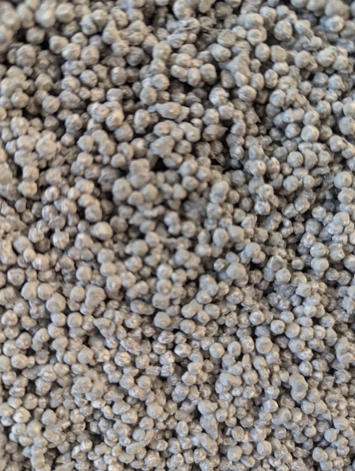 Close-up of ground EPS foam beads